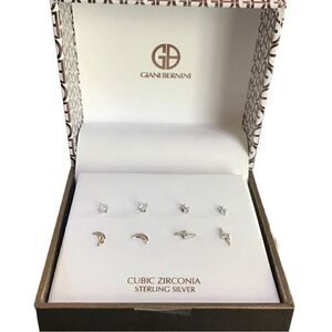 NIB Giani Bernini cubic zirconia sterling silver macro earring set of 4 …